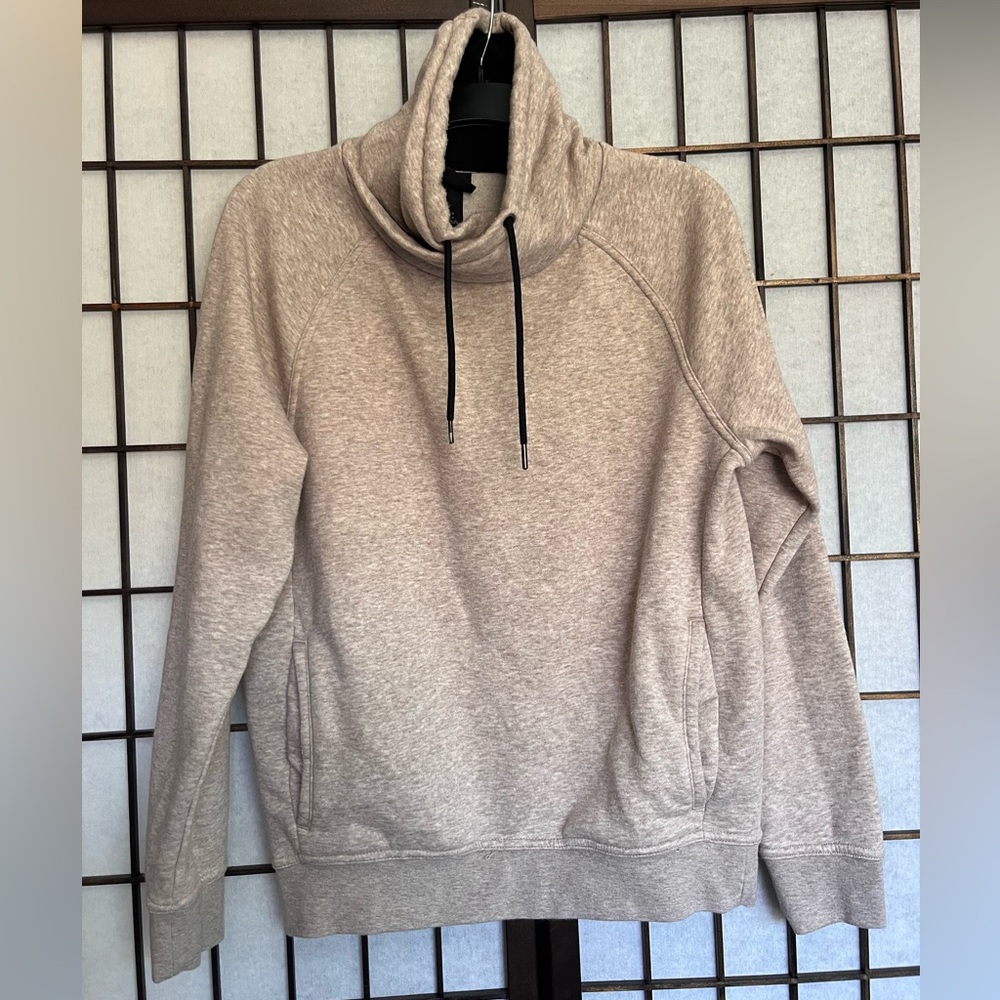 Men's Beige Sweatshirt with Drawstring